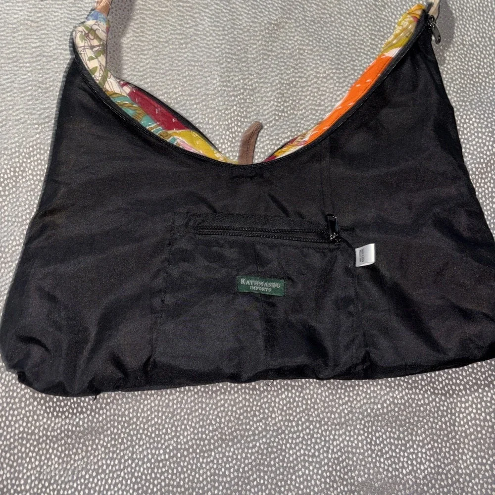 Kathmandu Imports Patchwork Hobo Bag Vibrant‎ Kantha Stitching Crossbody